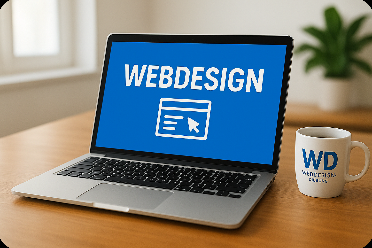 Webdesign Dieburg - Startbild Webdesign Dieburg - Laptop mit Webdesign Dieburg Tasse